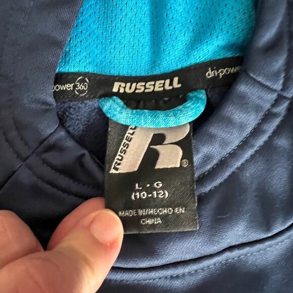 Russell Athletic Blue/Navy Hoodie 10-12 Large - Picture 3 of 4